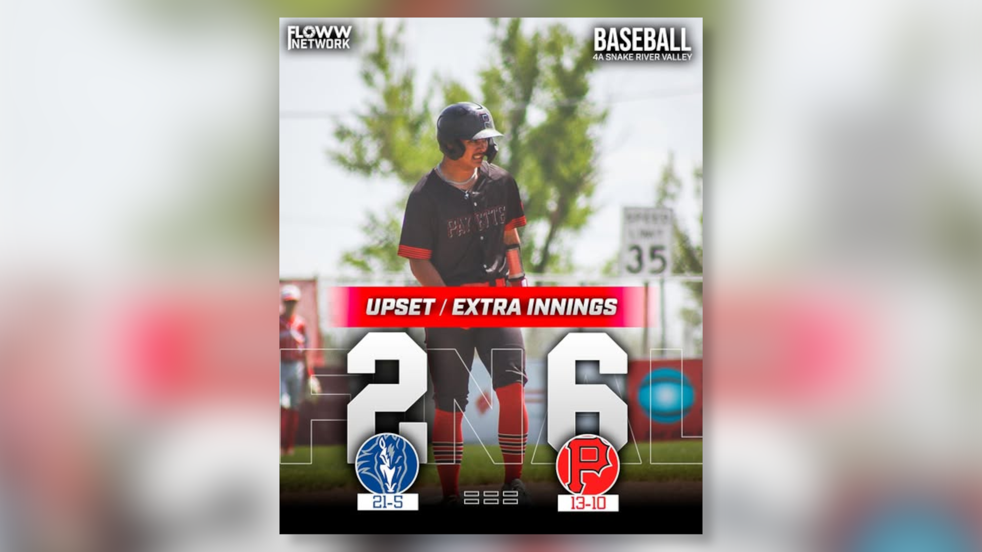 #4 Payette Pirates shock #2 Cole Valley 6-2 in EXTRA INNINGS to stay alive in the 4A SRV District Tournament!