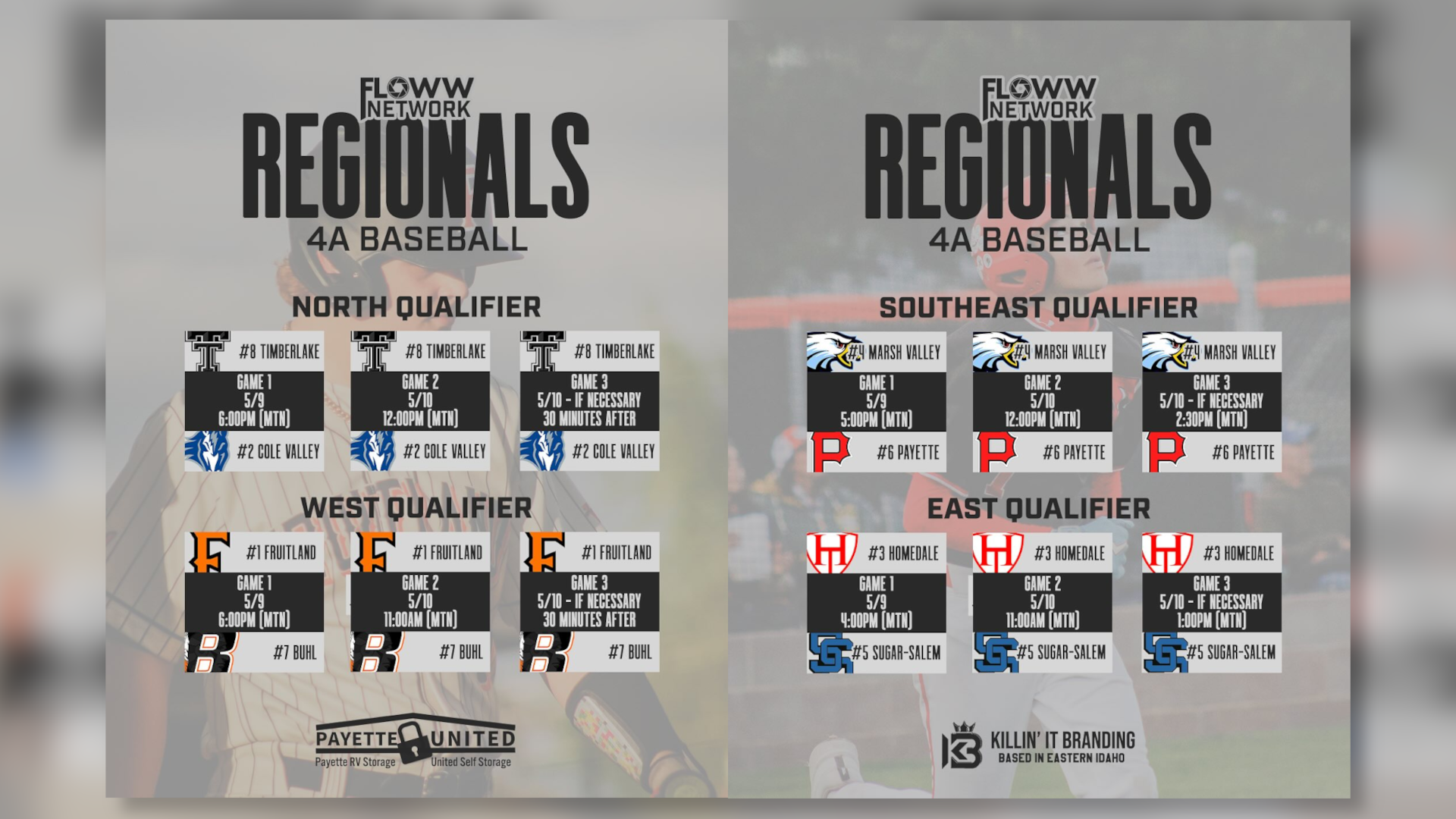 Regional playoffs kick off THIS FRIDAY for Idaho 4A Baseball!